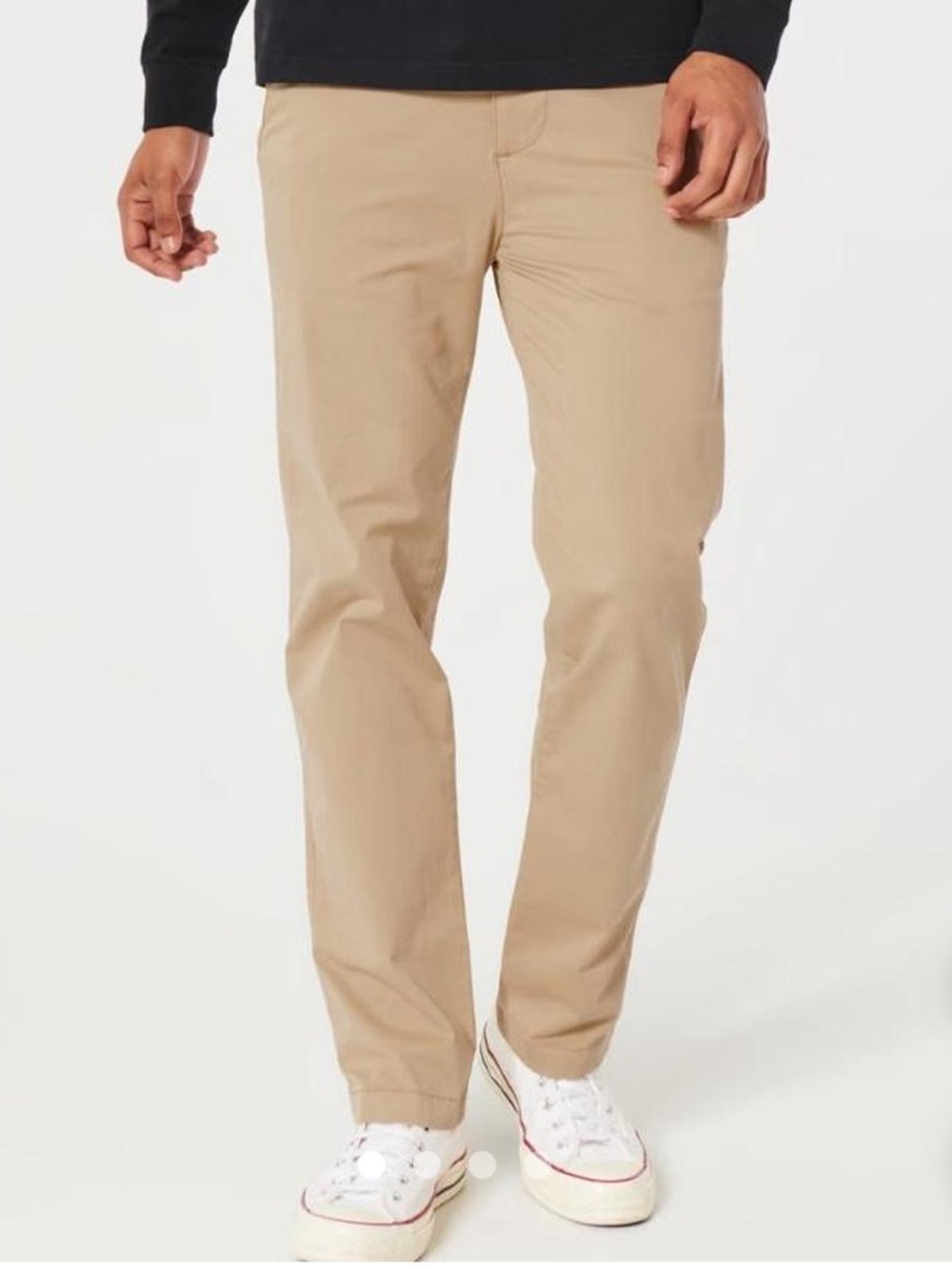 Hollister Men's Cream-Tan Slim straight Chinos 34 x 32